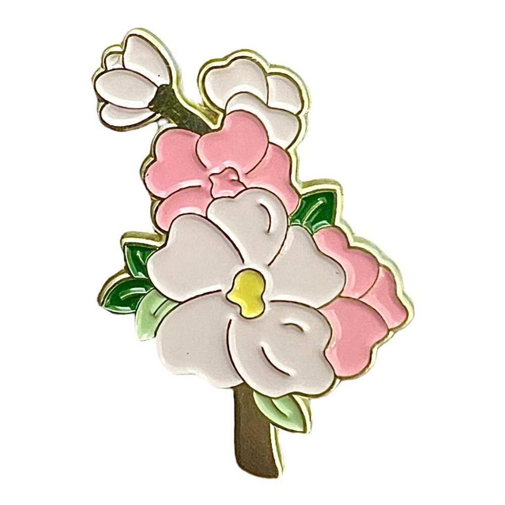 🧷💐🌺🌸🌷Flower Enamel Pins - BUNDLE OF 4 - Stunning Floral Enamel Pins On Gold Back - Picture 5 of 7